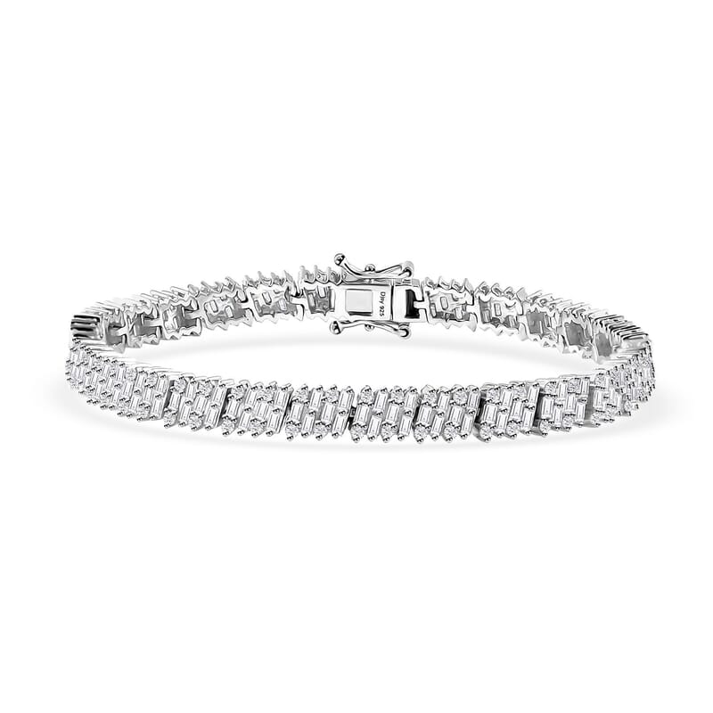D'Joy Diamond Bracelet in Rhodium Over Sterling Silver (7.25 In) 5.00 ctw