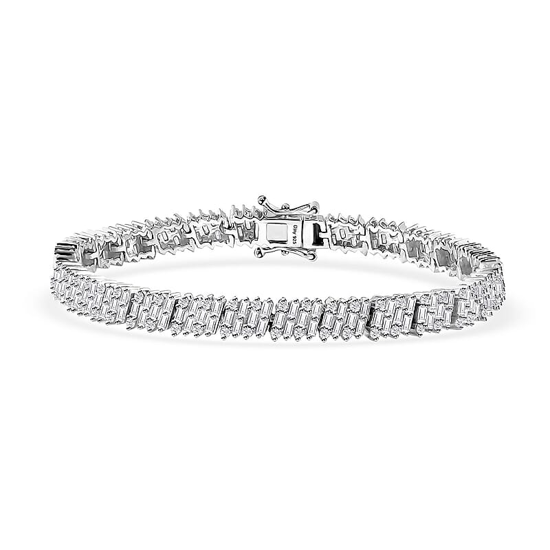 D'Joy Diamond Bracelet in Rhodium Over Sterling Silver (7.25 In) 5.00 ctw