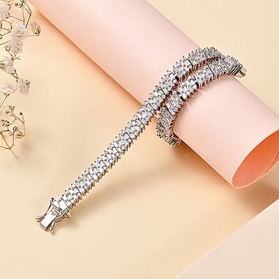 D'Joy Diamond Bracelet in Rhodium Over Sterling Silver (7.25 In) 5.00 ctw
