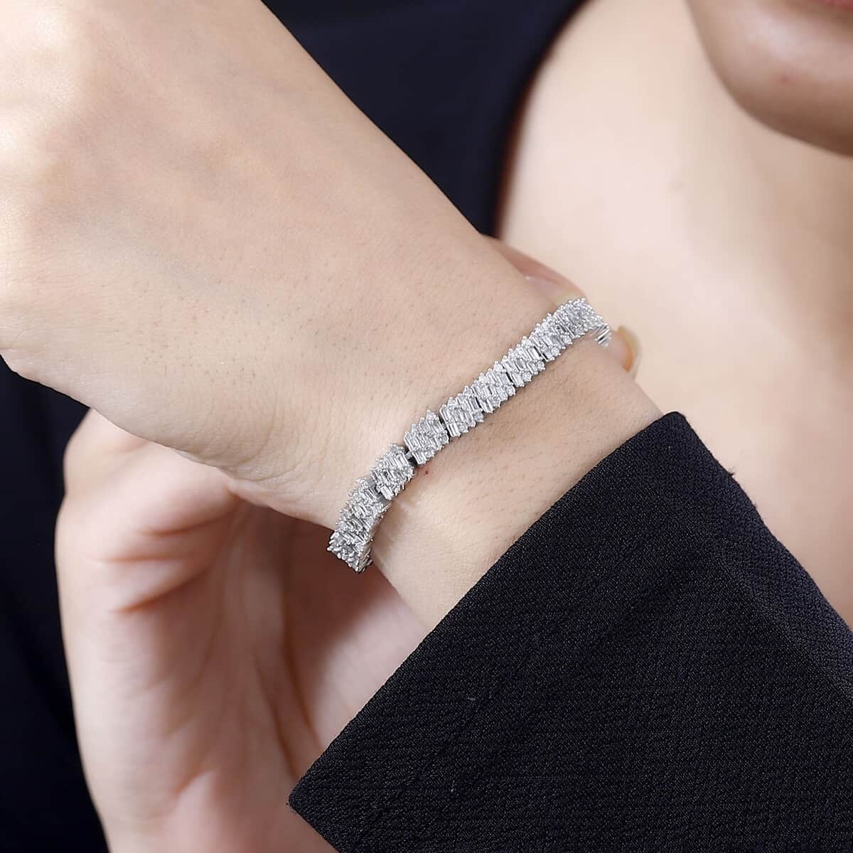 Diamond Bracelet in Rhodium Over Sterling Silver (7.25 In) 5.00 ctw image number 2