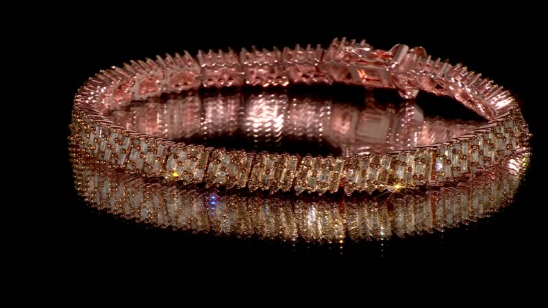 Natural Champagne Diamond Bracelet in 18K Vermeil Rose Gold Over Sterling Silver (7.25 In) 5.00 ctw