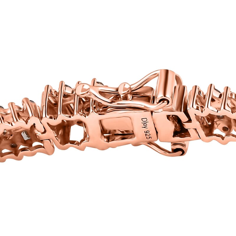Natural Champagne Diamond Bracelet in 18K Vermeil Rose Gold Over Sterling Silver (7.25 In) 5.00 ctw