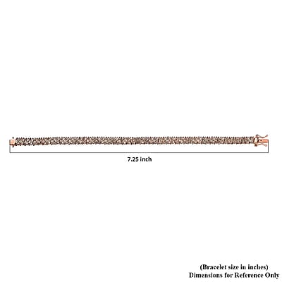 Natural Champagne Diamond Bracelet in 18K Vermeil Rose Gold Over Sterling Silver (7.25 In) 5.00 ctw