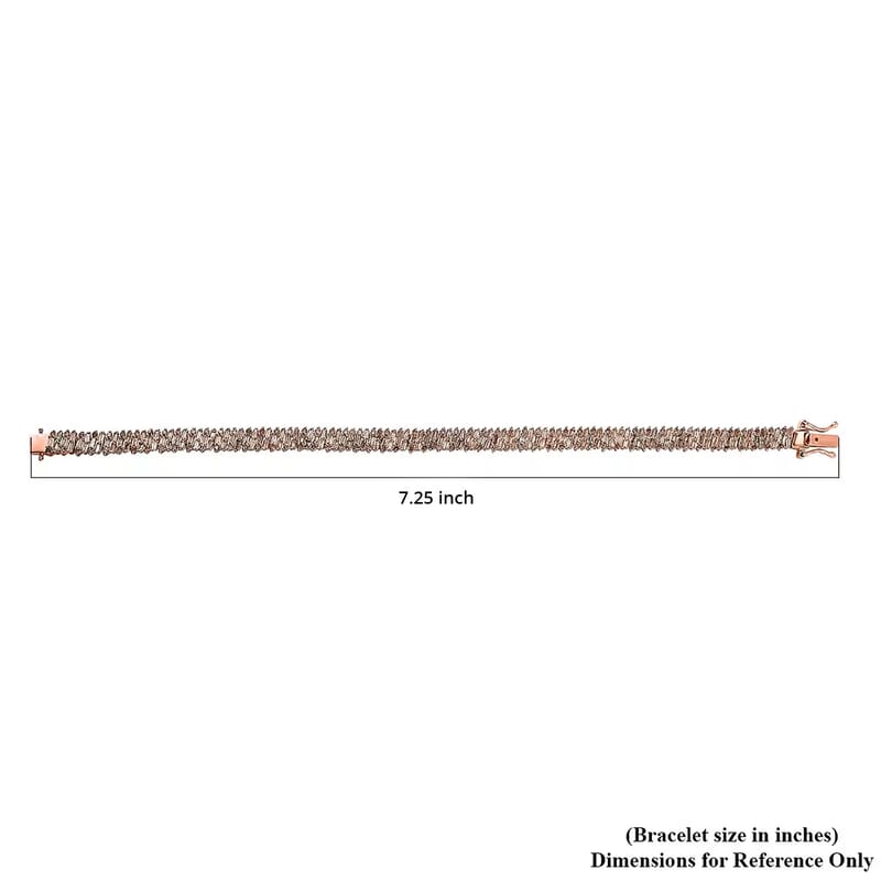 Natural Champagne Diamond Bracelet in 18K Vermeil Rose Gold Over Sterling Silver (7.25 In) 5.00 ctw
