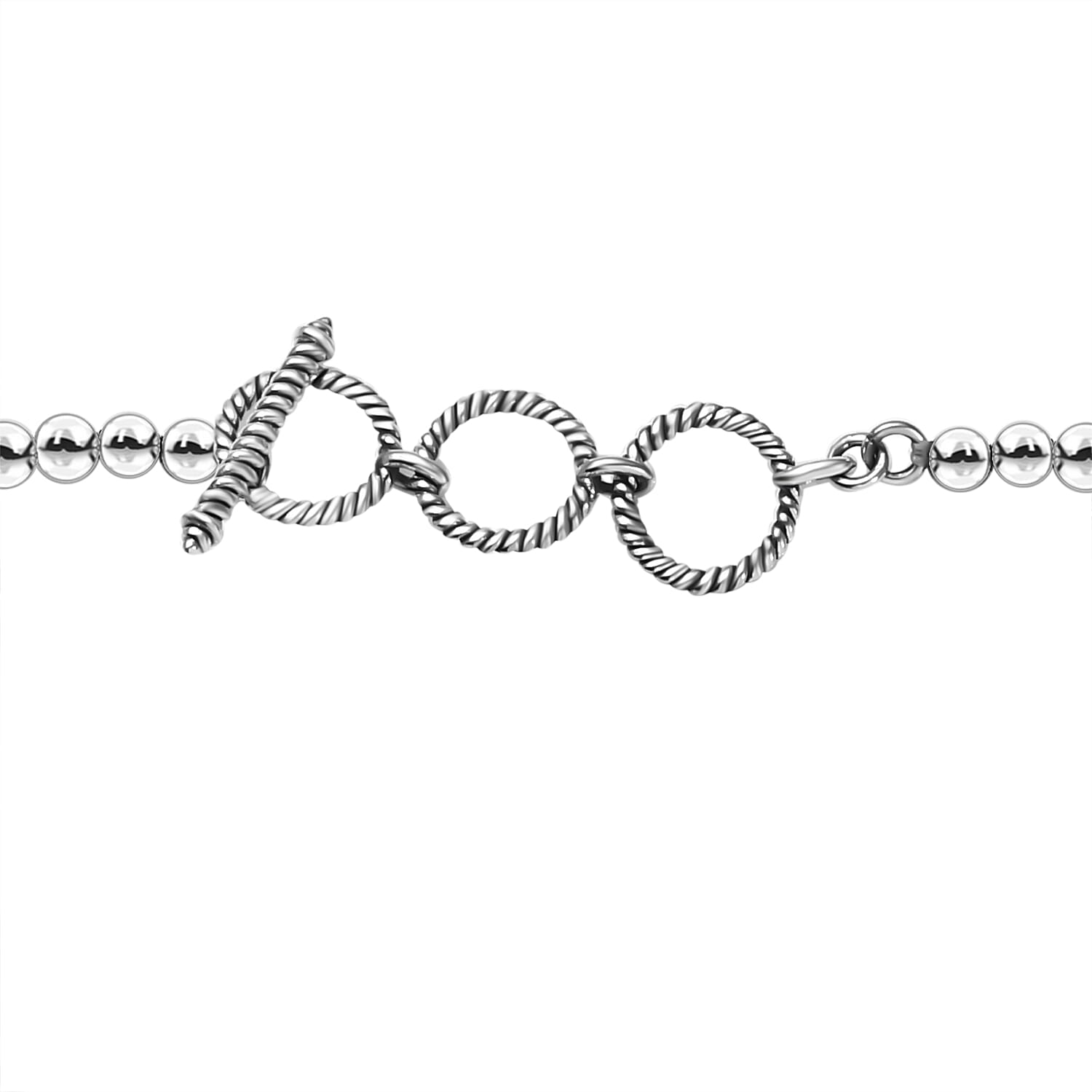 D'Joy Artisan Crafted White Buffalo 42.80 ctw Fancy Necklace in Black Oxidized Sterling Silver 18-20 Inches