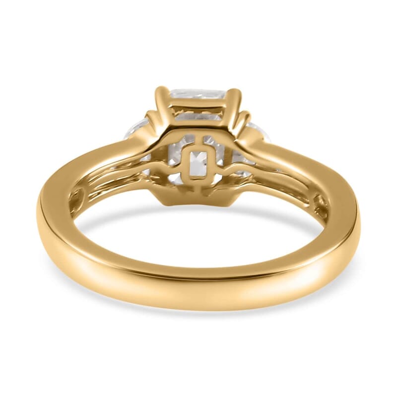 Luxoro 10K Yellow Gold Radiant Cut Moissanite Ring (Size 7.0) 4.40 Grams 2.00 ctw