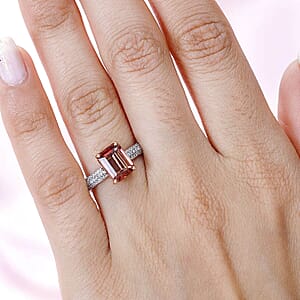 Luxoro 10K White and Rose Gold Premium Blush Tourmaline and G-H I2 Diamond Ring (Size 7.5) 2.30 ctw