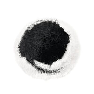 Black Knitted Faux Fur Warm and Comfortable Bucket Hat (56-59 cm Head Circumference)