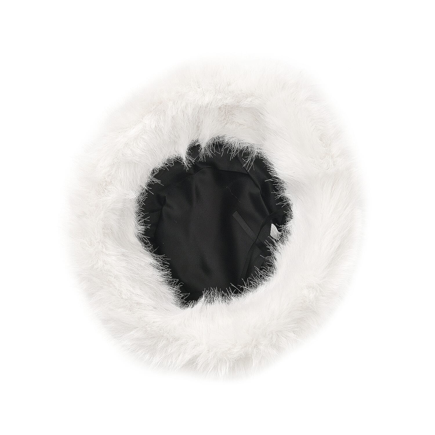 Black Knitted Faux Fur Warm and Comfortable Bucket Hat (56-59 cm Head Circumference)