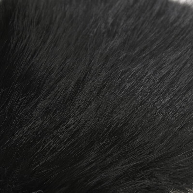 Black Knitted Faux Fur Warm and Comfortable Bucket Hat (56-59 cm Head Circumference)