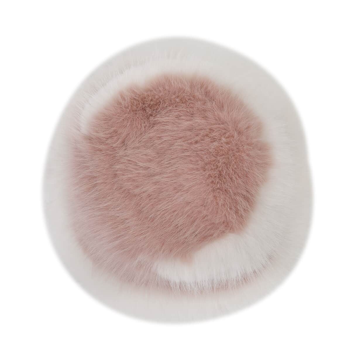 Pink Knitted Faux Fur Warm and Comfortable Bucket Hat (56-59 cm Head Circumference) image number 1