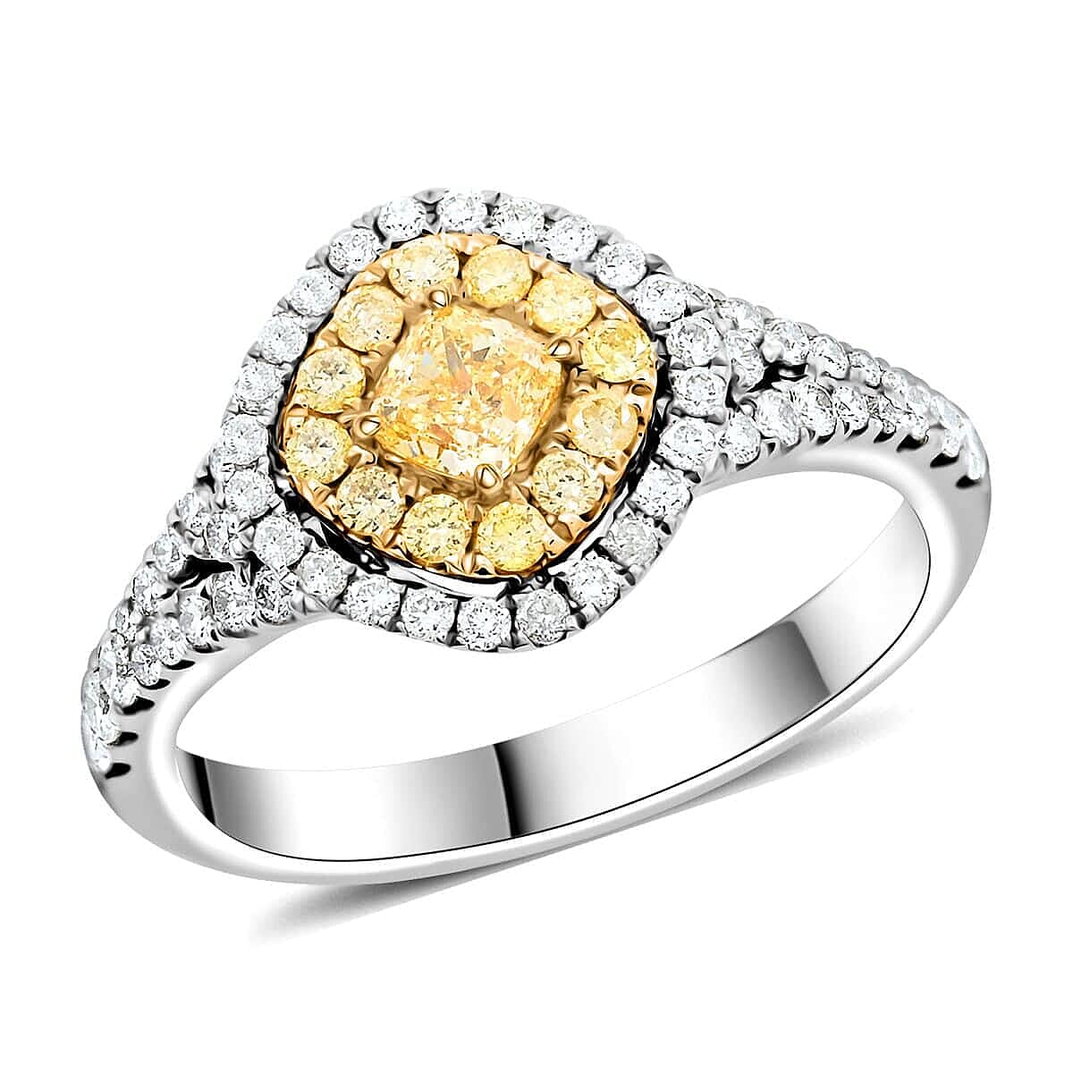 Modani 14K Yellow and White Gold Natural Yellow and White Diamond Ring (Size 11.5) 1.00 ctw image number 0