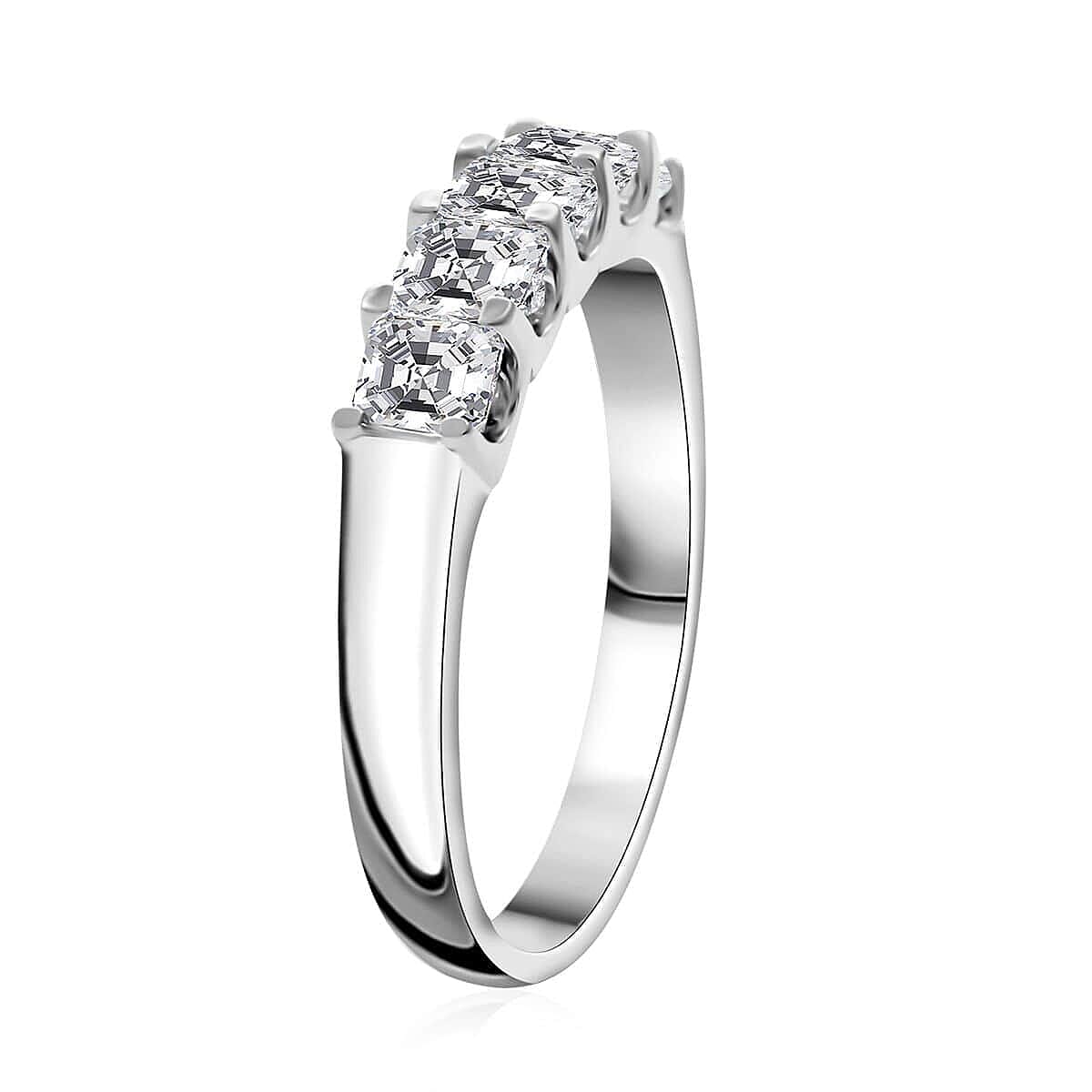 Modani 950 Platinum White Diamond E-F VS2 Ring (Size 5.5) 4.96 Grams 1.17 ctw image number 3