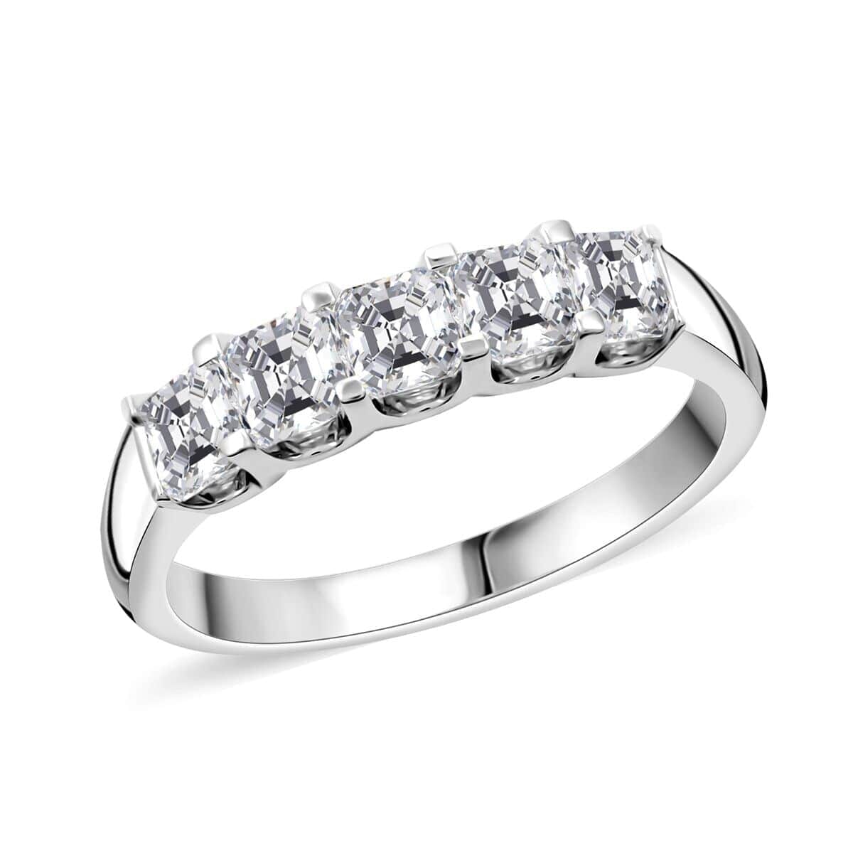 Modani 950 Platinum White Diamond E-F VS2 Ring (Size 7.5) 4.96 Grams 1.17 ctw image number 0