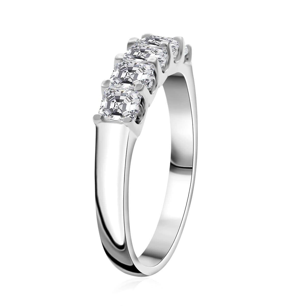 Modani 950 Platinum White Diamond E-F VS2 Ring (Size 7.5) 4.96 Grams 1.17 ctw image number 3
