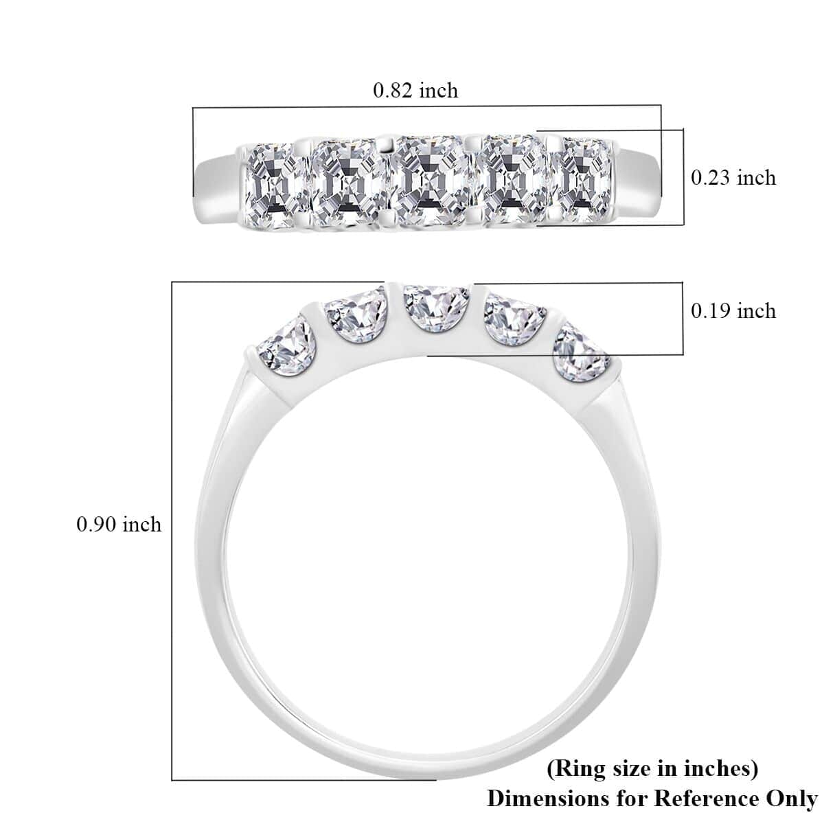 Modani 950 Platinum White Diamond E-F VS2 Ring (Size 7.5) 4.96 Grams 1.17 ctw image number 4