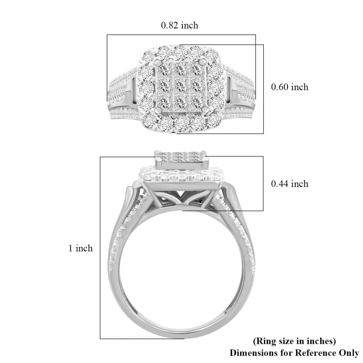 NY Closeout 14K White Gold SI - I1 Diamond Ring (Size 6.0) 6.25 Grams 1.50 ctw image number 5