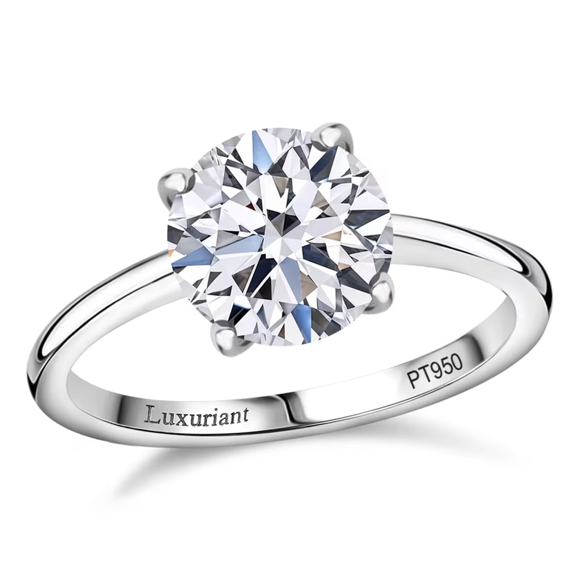 950 Platinum Luxuriant Lab Grown Diamond G VS2 3.00 ctw Solitaire Ring (Size 6.5) 4.75 Grams image number 0
