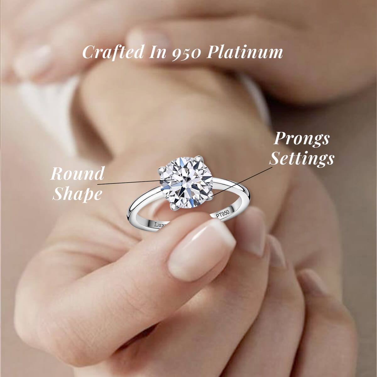 950 Platinum Luxuriant Lab Grown Diamond G VS2 3.00 ctw Solitaire Ring (Size 6.5) 4.75 Grams image number 5