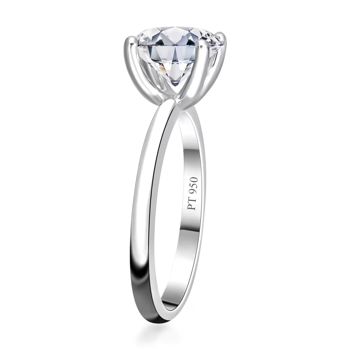 950 Platinum Luxuriant Lab Grown Diamond G VS2 3.00 ctw Solitaire Ring (Size 6.5) 4.75 Grams image number 8