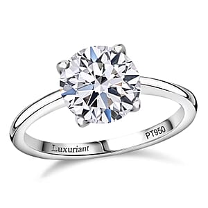 IGI Certified Luxuriant Lab Grown Diamond G VS2 3.00 ctw Solitaire Ring in 950 Platinum (Size 7.5) 4.75 Grams