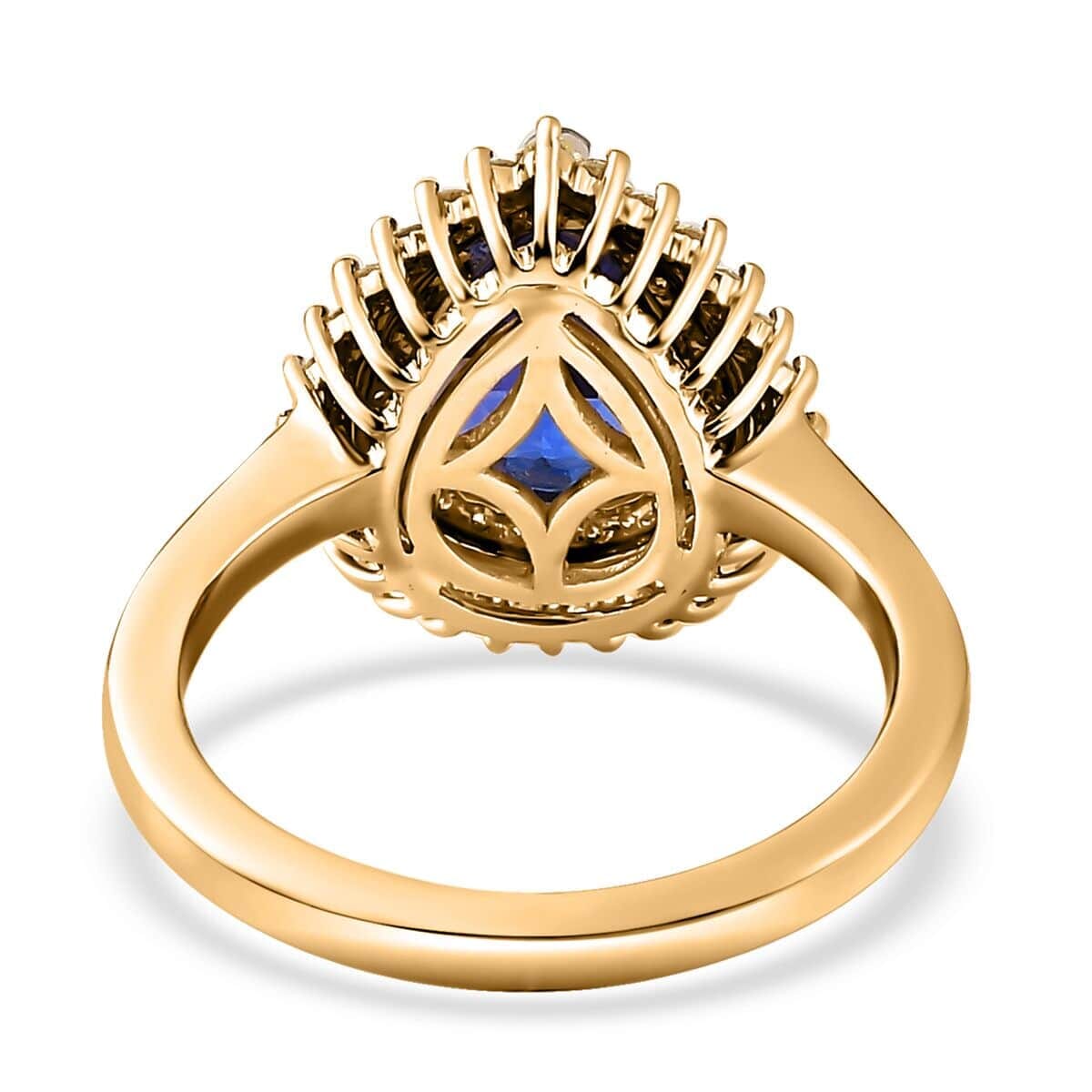 Luxoro 14K Yellow Gold AAA Tanzanite, Natural Yellow and White Diamond I2 Double Halo Ring (Size 9.5) 4 Grams 3.30 ctw image number 4