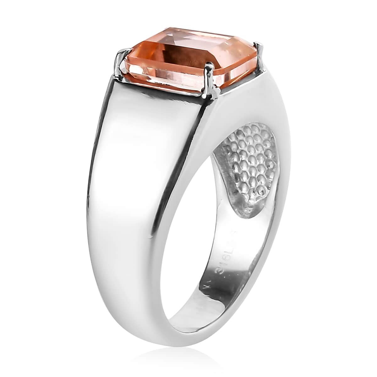 Morganique Quartz (Triplet) 3.70 ctw Men's Ring in Stainless Steel (Size 10.0) image number 3