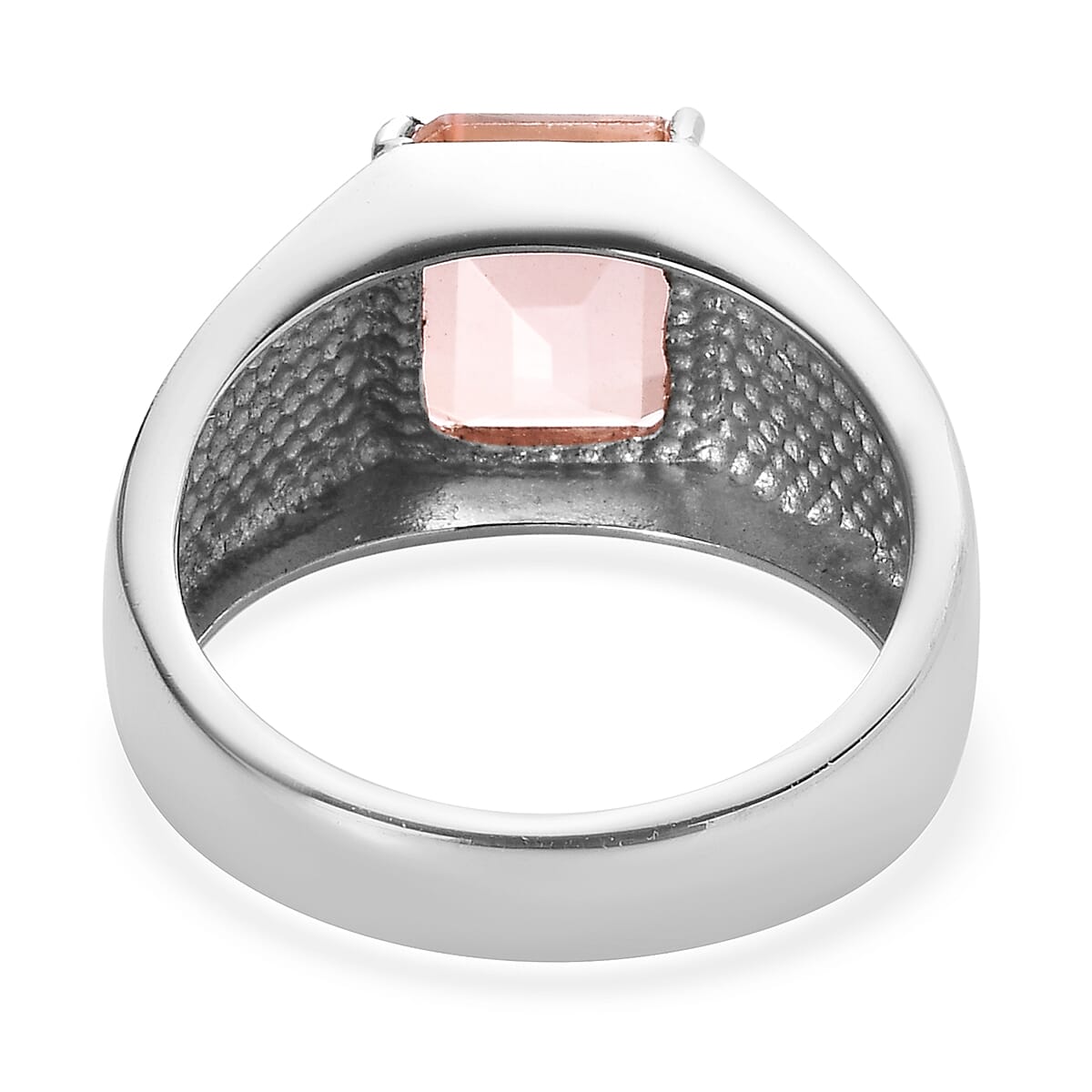 Morganique Quartz (Triplet) 3.70 ctw Men's Ring in Stainless Steel (Size 10.0)