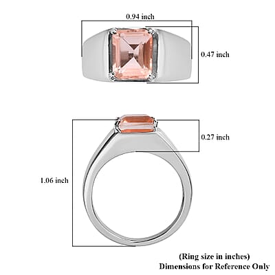 Morganique Quartz (Triplet) 3.70 ctw Men's Ring in Stainless Steel (Size 10.0)