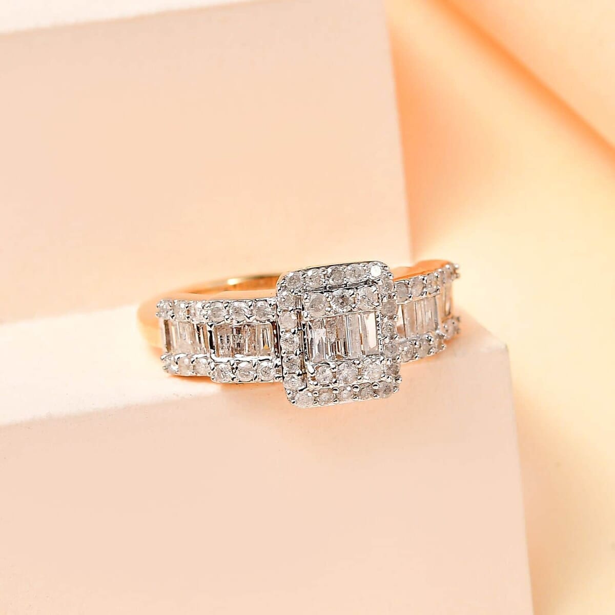 Luxoro 14K Yellow Gold G-H I3 White Diamond Ring 1.00 ctw image number 1