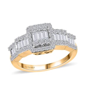 Luxoro 14K Yellow Gold G-H I3 White Diamond Ring 1.00 ctw