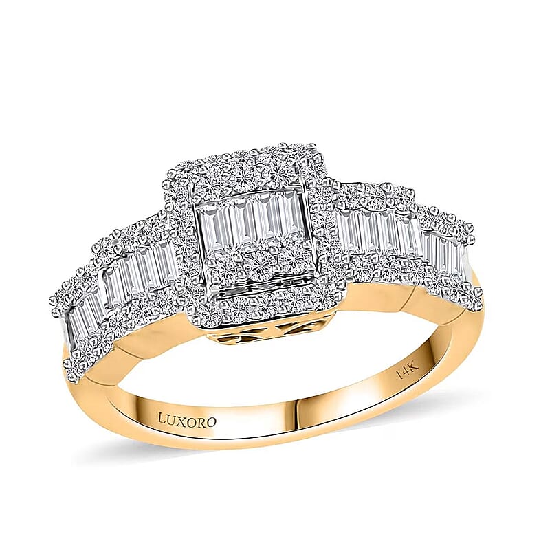 Luxoro 14K Yellow Gold G-H I3 White Diamond Ring (Size 10.5) 1.00 ctw