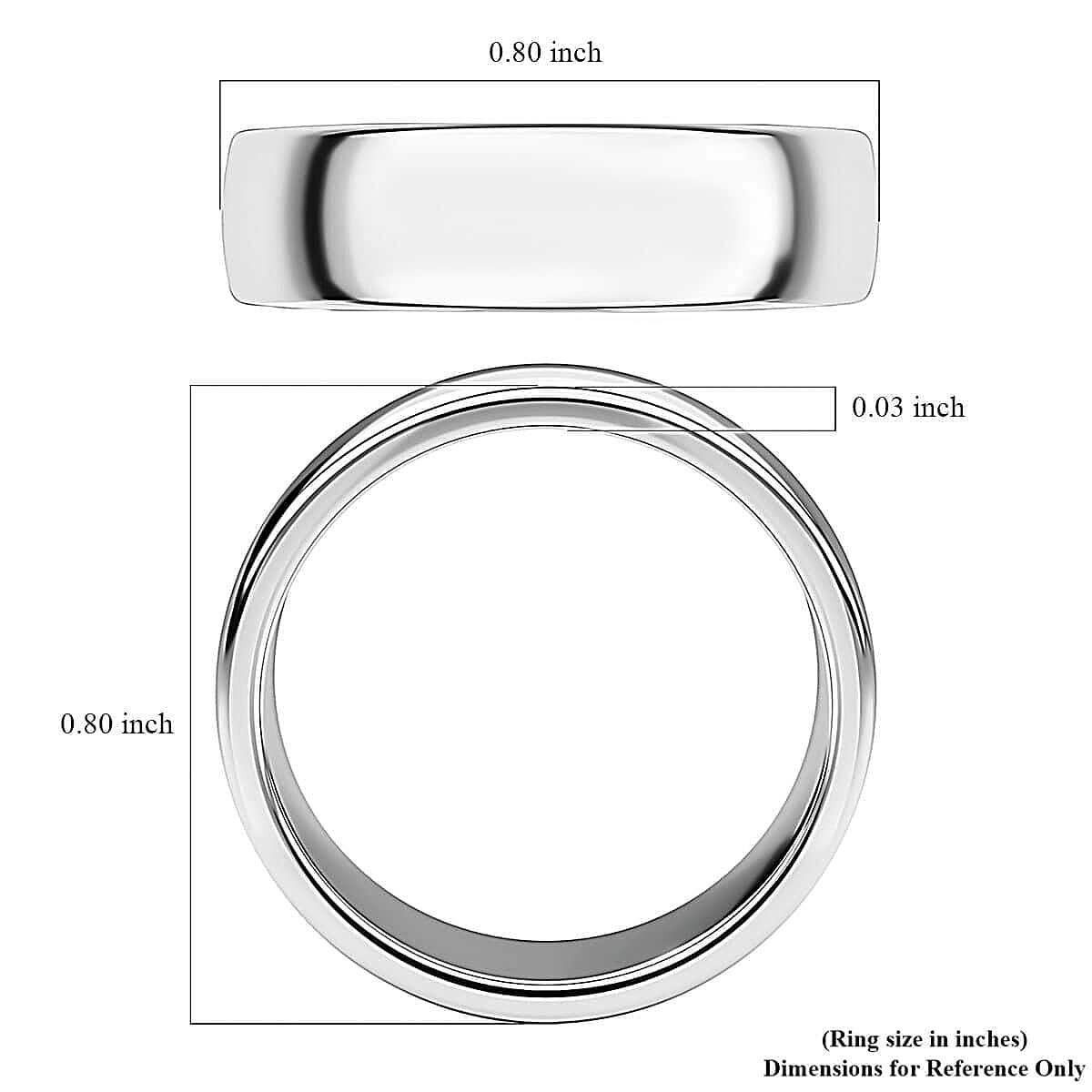 950 Platinum Men's Band Ring (Size 11.5) 9 Grams image number 5