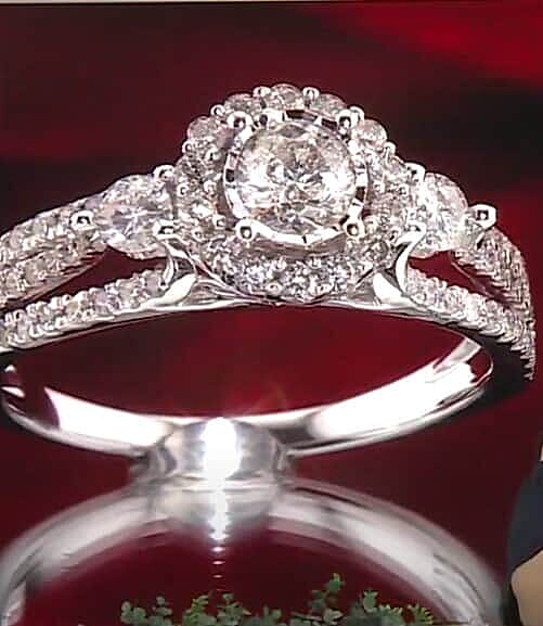 14K White Gold Diamond G-H I1 Ring 1.00 ctw