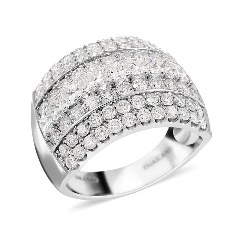 14K White Gold Diamond (G-SI2) Ring (Size 12.0) 7.20 Grams 3.00 ctw