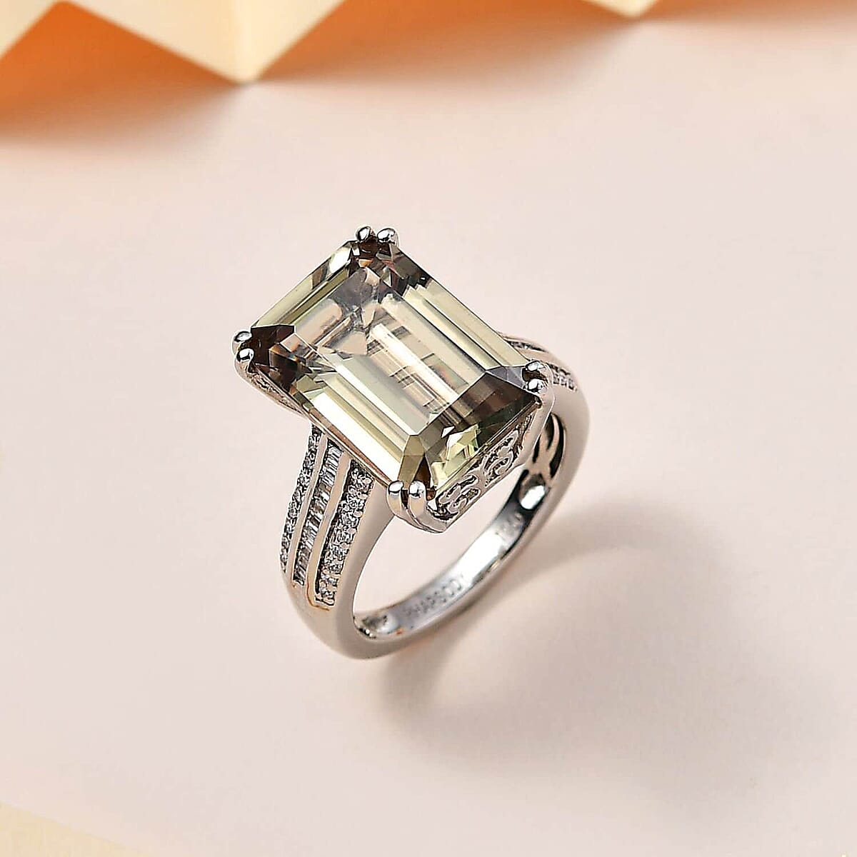 Certified & Appraised Rhapsody AAAA Turkizite and E-F VS2 Diamond 10.65 ctw Statement Ring in 950 Platinum (Size 8.5) 8.60 Grams image number 1