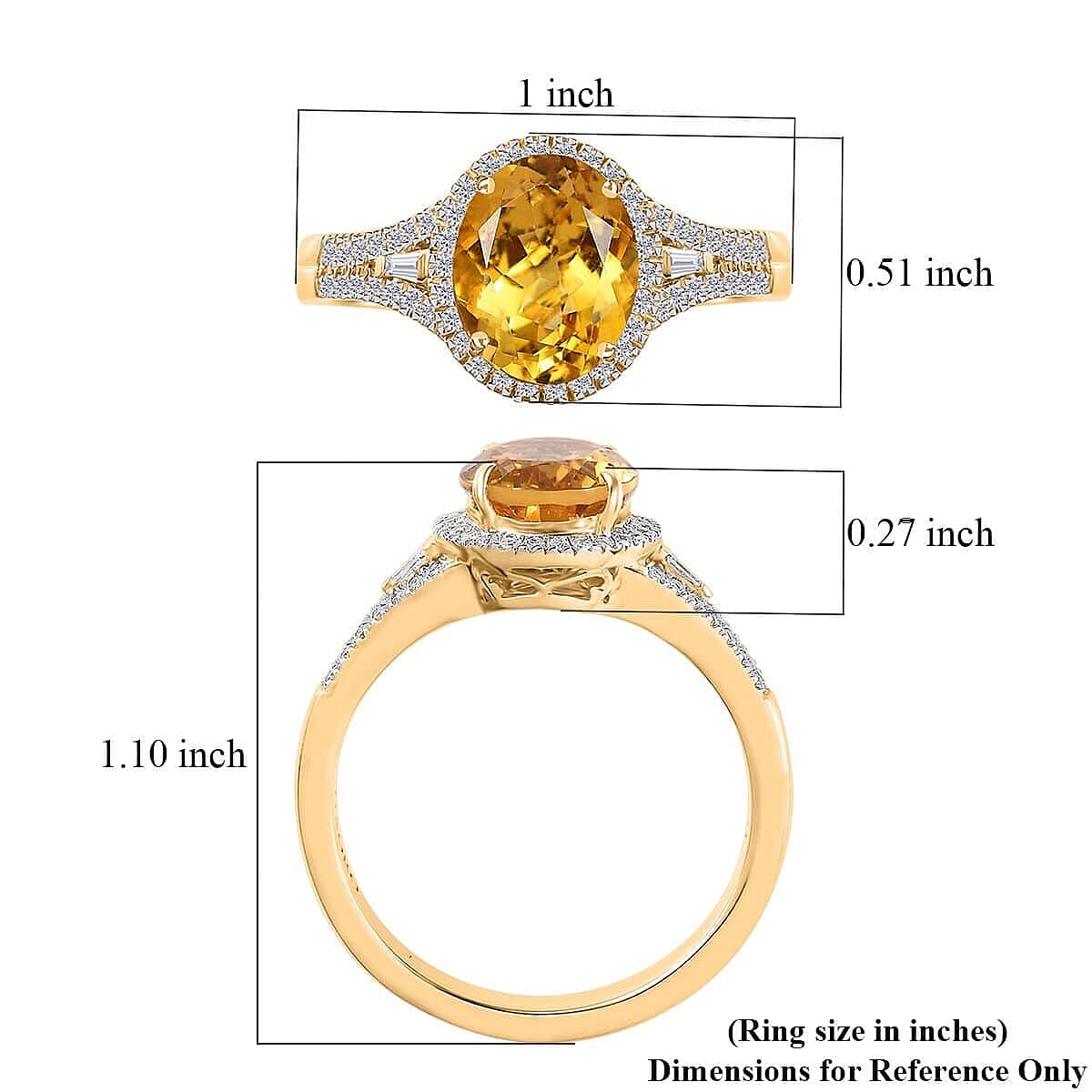 Luxoro 10K Yellow Gold AAA Brazilian Heliodor and G-H I2 Diamond Ring (Size 10.5) 4.50 Grams 2.60 ctw image number 5