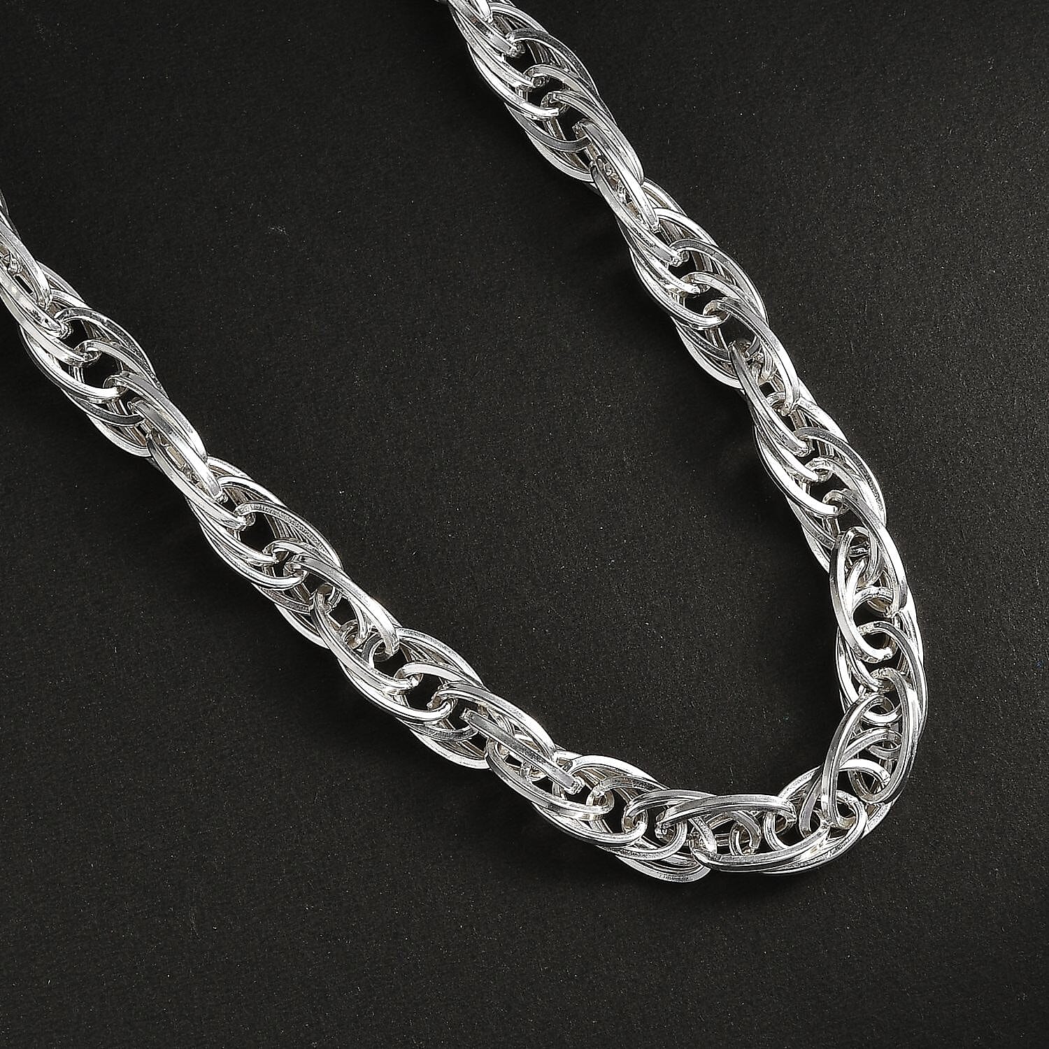 Buy Sterling Silver Spiral Oval Link Chain Necklace (18-20 Inches