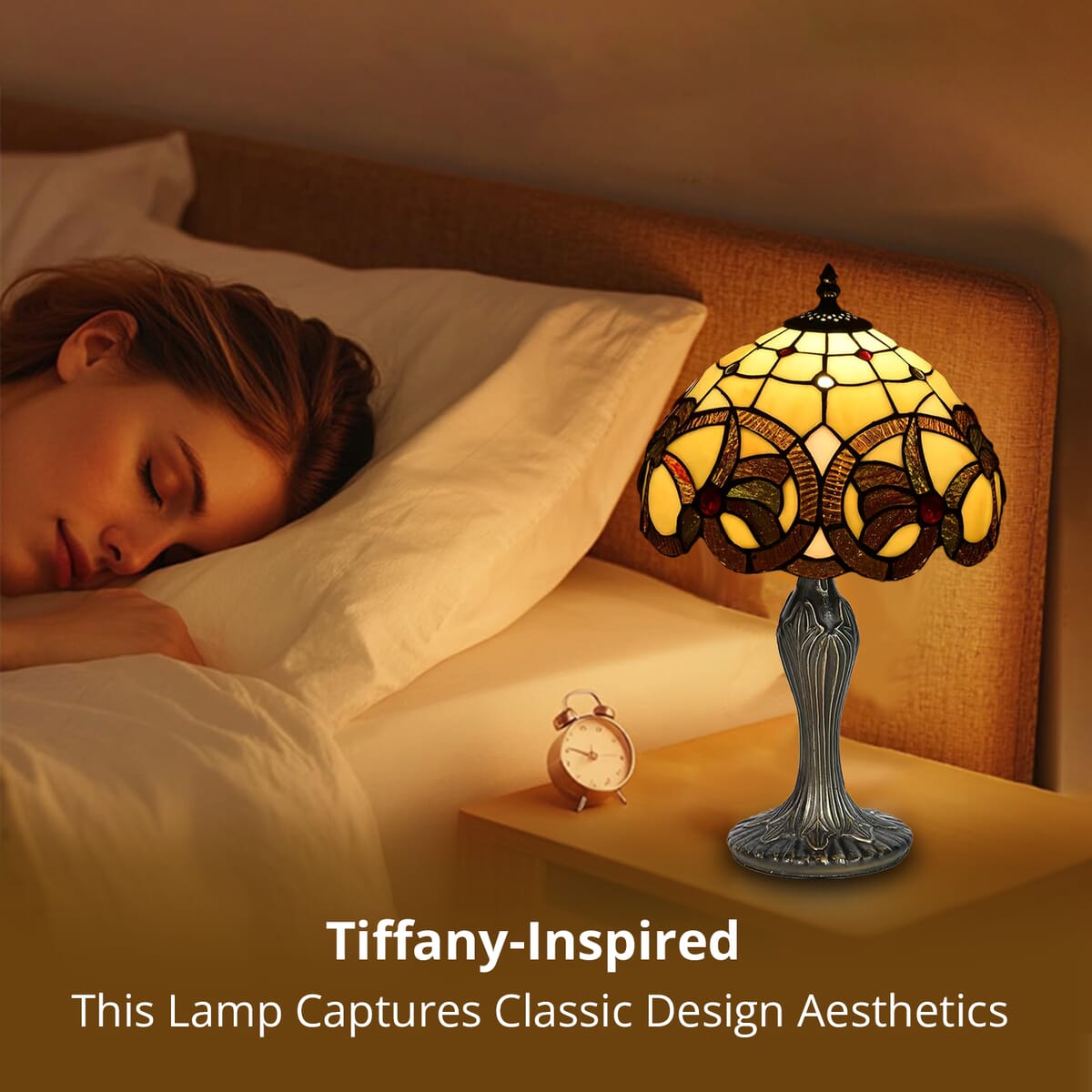 Tiffany Style Lamp Shade with Multi Color Flowers Pattern 10 (E26 Bulb Not Included) image number 5