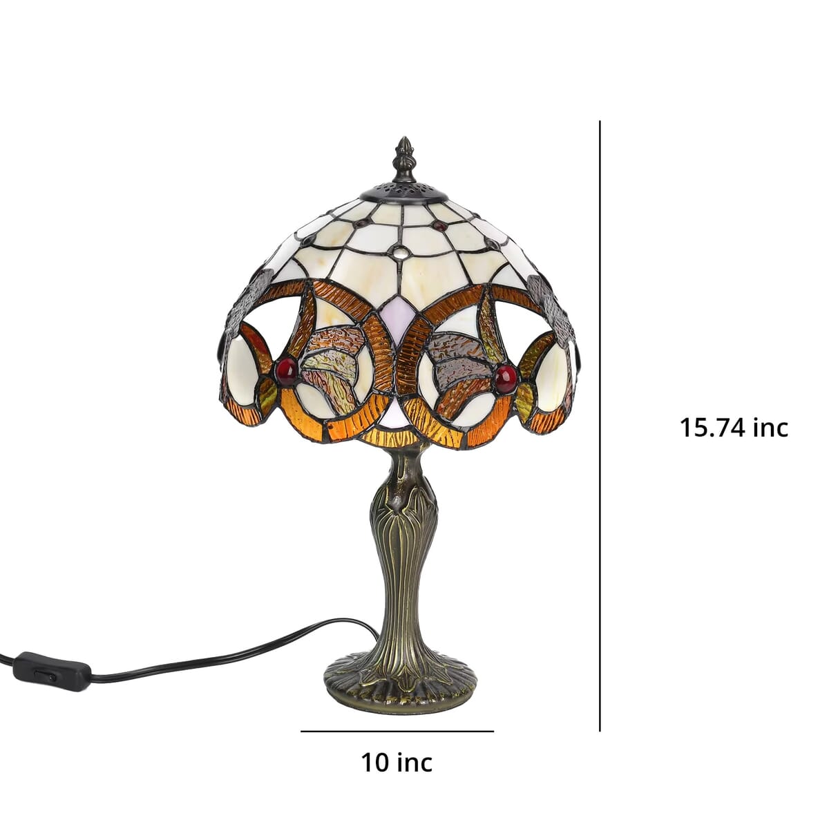 Tiffany Style Lamp Shade with Multi Color Flowers Pattern 10 (E26 Bulb Not Included) image number 6