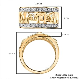 White Diamond 0.20 ctw Fancy Ring in Vermeil YG Over Sterling Silver (Size 5.5)