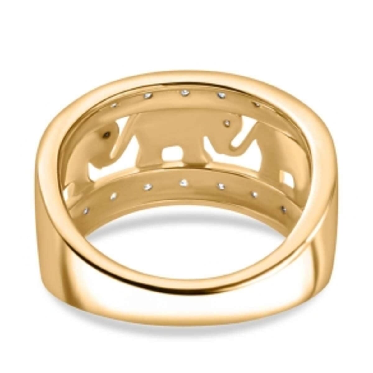 White Diamond 0.20 ctw Fancy Ring in Vermeil YG Over Sterling Silver (Size 6.5) image number 5