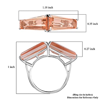 Morganique Quartz (Triplet) 7.50 ctw Ring in Rhodium Over Sterling Silver (Size 10.0)
