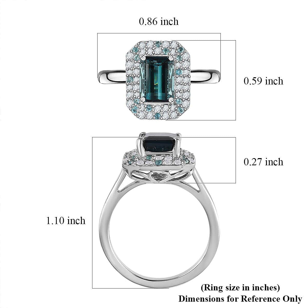 Certified & Appraised Rhapsody AAAA Monte Belo Indicolite, Paraiba Tourmaline and E-F VS Diamond 2.90 ctw Double Halo Ring in 950 Platinum (Size 6.0) 6.55 Grams