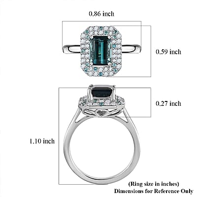 Certified & Appraised Rhapsody AAAA Monte Belo Indicolite, Paraiba Tourmaline and E-F VS Diamond 2.90 ctw Double Halo Ring in 950 Platinum (Size 6.0) 6.55 Grams
