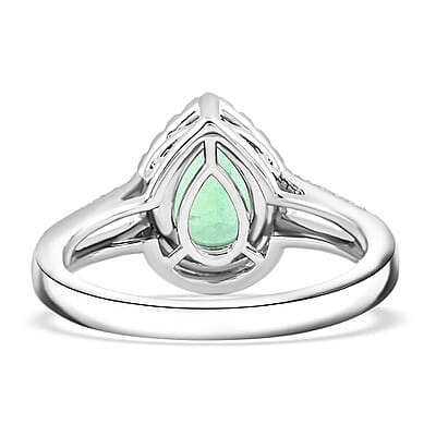Certified & Appraised Rhapsody AAAA Gemfield Emerald and E-F VS Diamond 1.00 ctw Ring in 950 Platinum (Size 10.0) 6 Grams