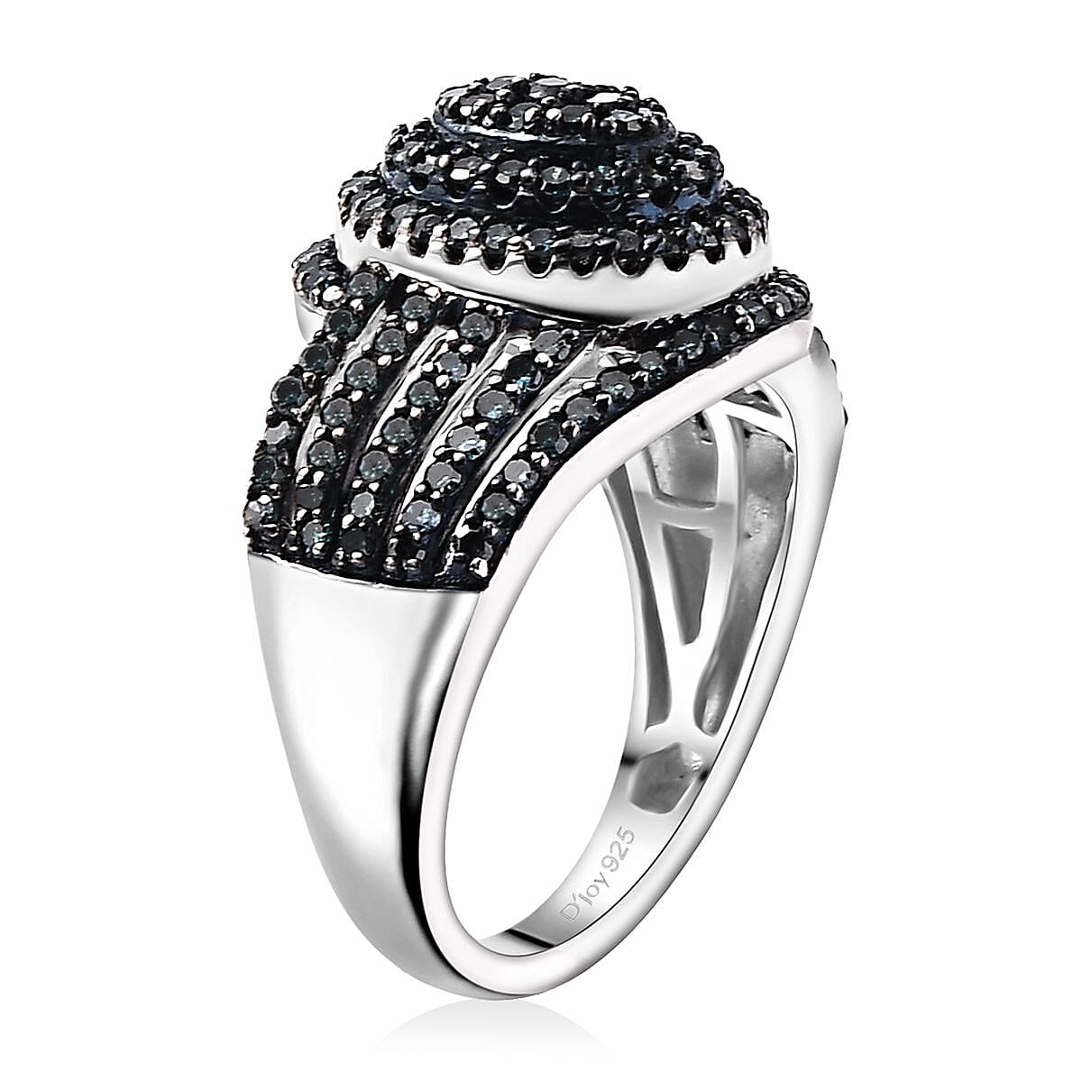 Diamond Bypass Ring in Rhodium Over Sterling Silver (Size 10.0) 1.00 ctw image number 3