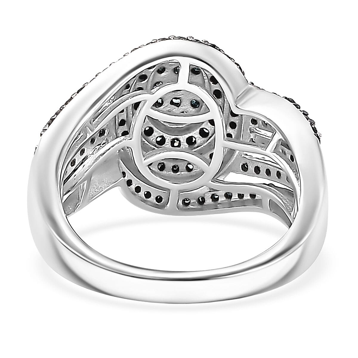 Diamond Bypass Ring in Rhodium Over Sterling Silver (Size 10.0) 1.00 ctw image number 4