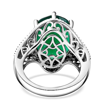 Karis Verde Onyx 8.10 ctw Filigree Ring in Platinum Bond (Size 10.0)