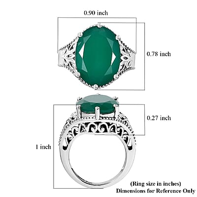 Karis Verde Onyx 8.10 ctw Filigree Ring in Platinum Bond (Size 10.0)